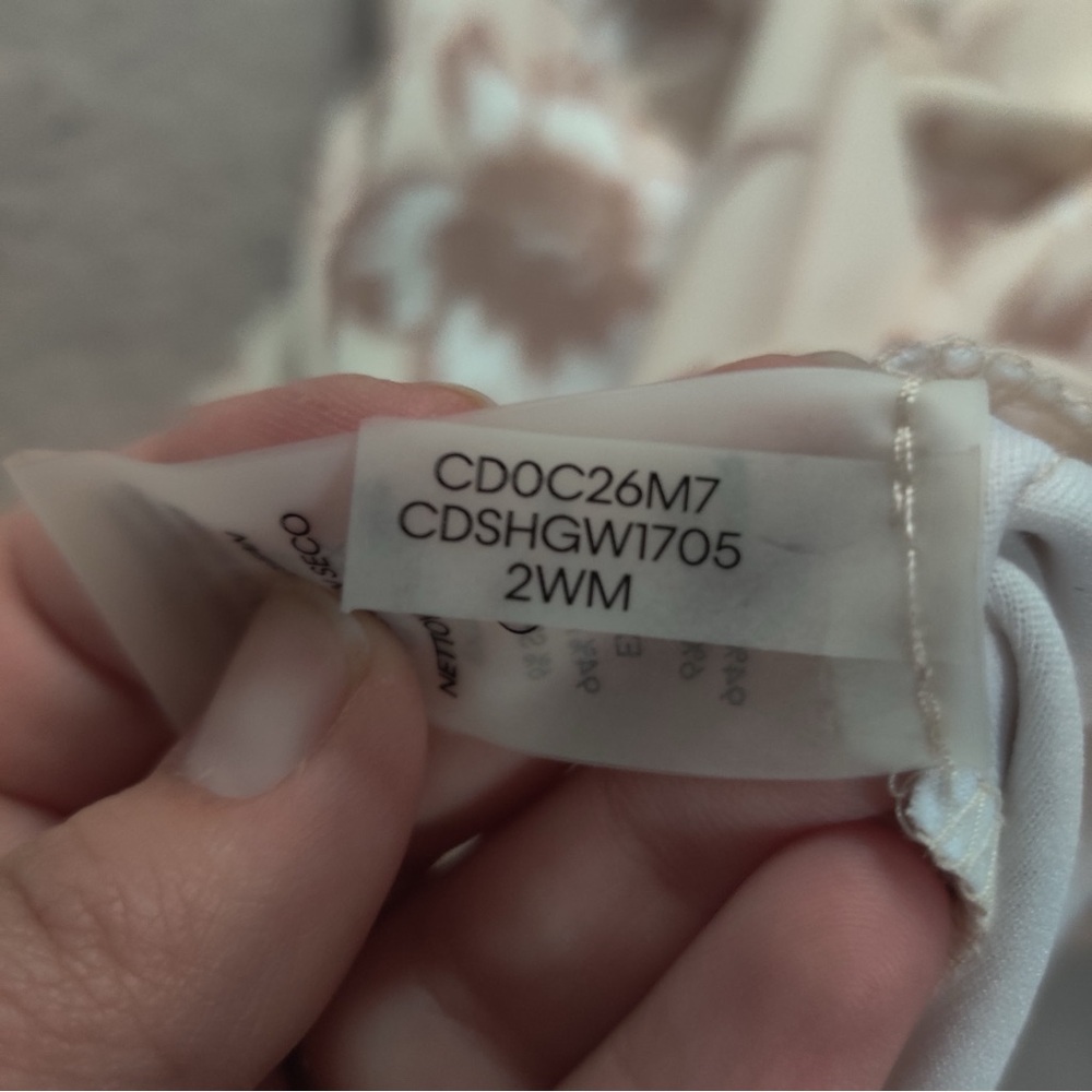 Calvin Klein Flutter Sleeve Cream A-Line Midi Dress V Neck Button Front Size 10 - Picture 6 of 10